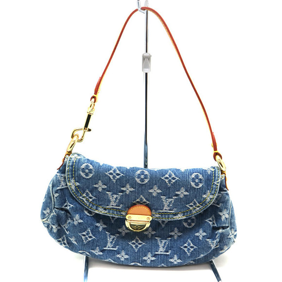 LOUIS VUITTON Mini Pleaty Monogram Denim Blue LV Handbag Bag - Picture 3 of 7